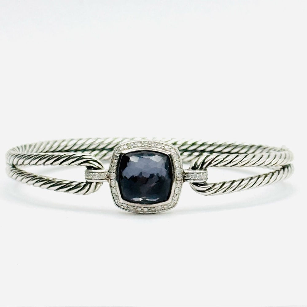 David Yurman Albion Bracelet With Black Orchid And Diamonds